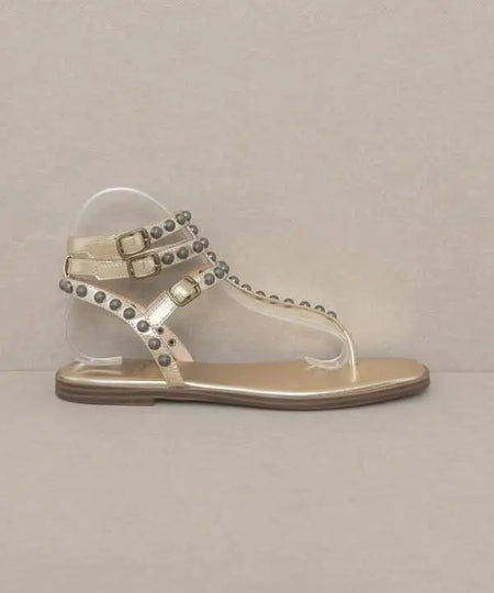 Oasis Society Oaklyn - Studded Gladiator Sandal - Sleekdenim.com