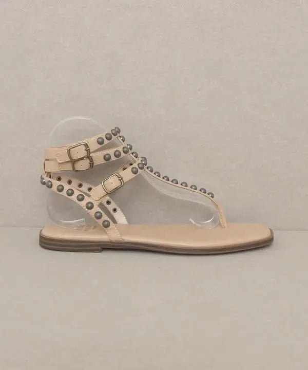 Oasis Society Oaklyn - Studded Gladiator Sandal - Sleekdenim.com