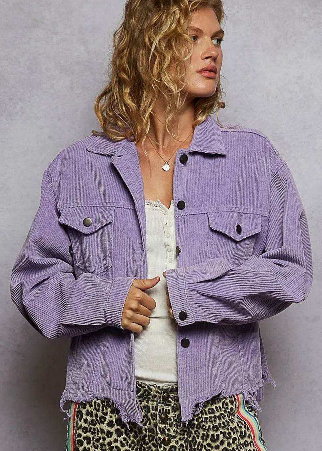 POL Button Down Corduroy Trucker Jacket - Sleekdenim.com