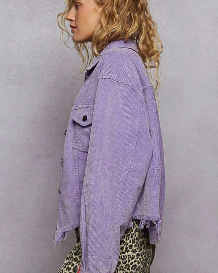 POL Button Down Corduroy Trucker Jacket - Sleekdenim.com