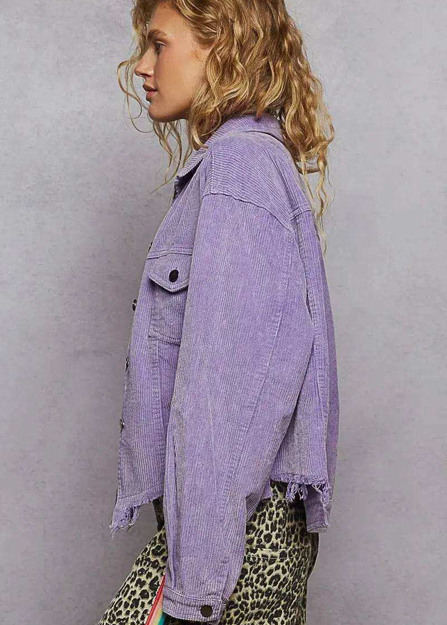 POL Button Down Corduroy Trucker Jacket - Sleekdenim.com