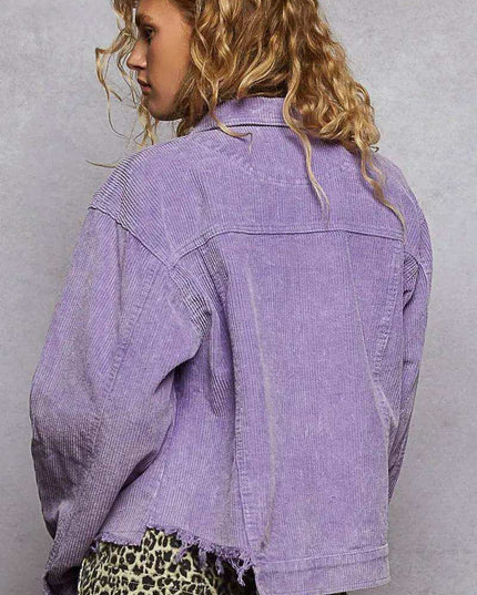 POL Button Down Corduroy Trucker Jacket - Sleekdenim.com