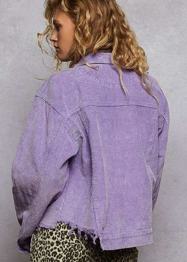 POL Button Down Corduroy Trucker Jacket - Sleekdenim.com