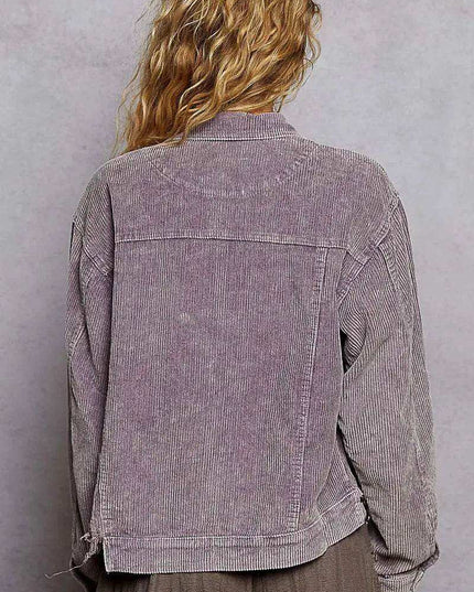 POL Button Down Corduroy Trucker Jacket - Sleekdenim.com