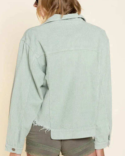 POL Button Down Corduroy Trucker Jacket - Sleekdenim.com