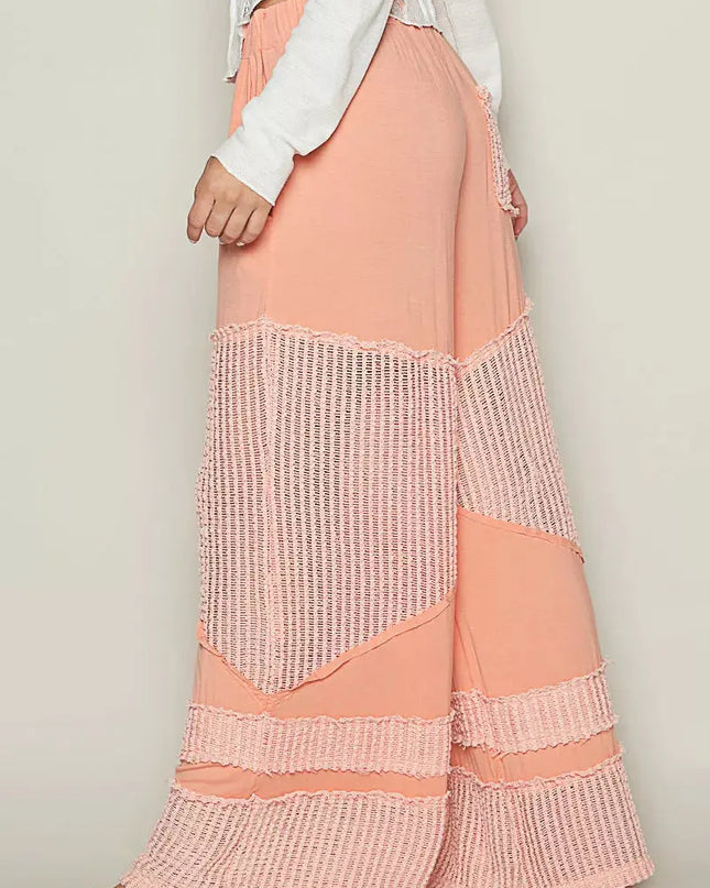 POL Drawstring Elastic Waistband Wide-Leg Pants - Sleekdenim.com