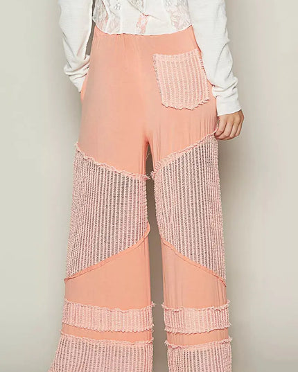 POL Drawstring Elastic Waistband Wide-Leg Pants - Sleekdenim.com