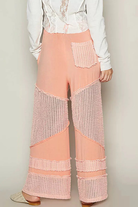 POL Drawstring Elastic Waistband Wide-Leg Pants - Sleekdenim.com