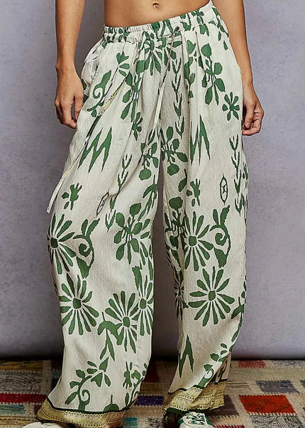 POL Floral Printed Woven Wide Leg Drawstring Pants - Sleekdenim.com