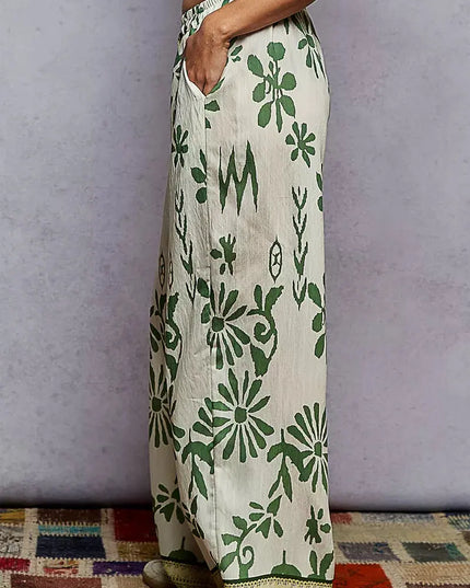 POL Floral Printed Woven Wide Leg Drawstring Pants - Sleekdenim.com