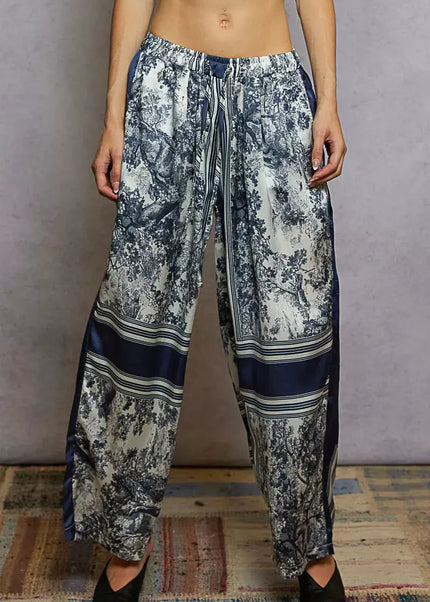 POL Floral Printed Woven Wide Leg Drawstring Pants - Sleekdenim.com