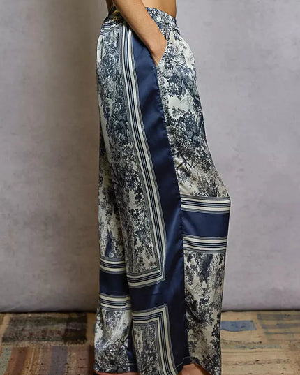 POL Floral Printed Woven Wide Leg Drawstring Pants - Sleekdenim.com