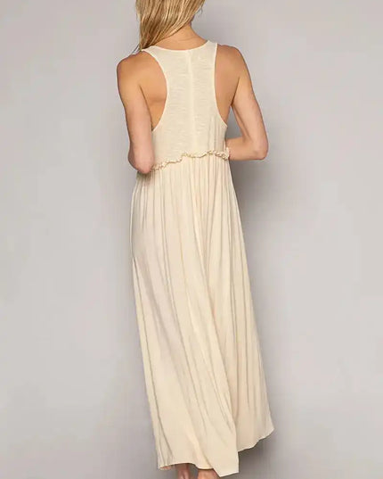 POL Frill Slit Square Neck Cami Dress - Sleekdenim.com