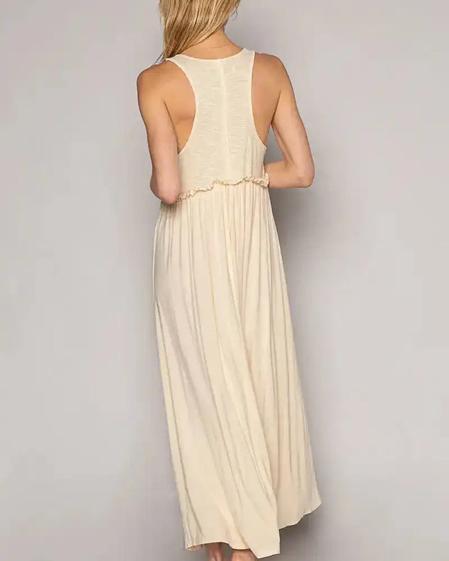 POL Frill Slit Square Neck Cami Dress - Sleekdenim.com