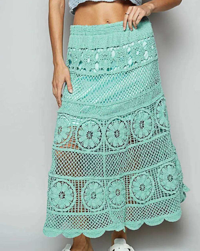 POL Lace Tiered Midi Skirt - Sleekdenim.com