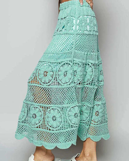 POL Lace Tiered Midi Skirt - Sleekdenim.com