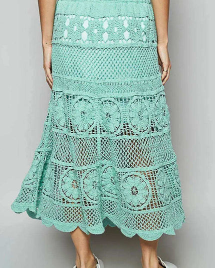 POL Lace Tiered Midi Skirt - Sleekdenim.com