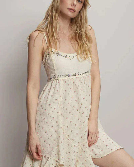 POL Ruffled Hem Floral Print Cami Mini Dress - Sleekdenim.com