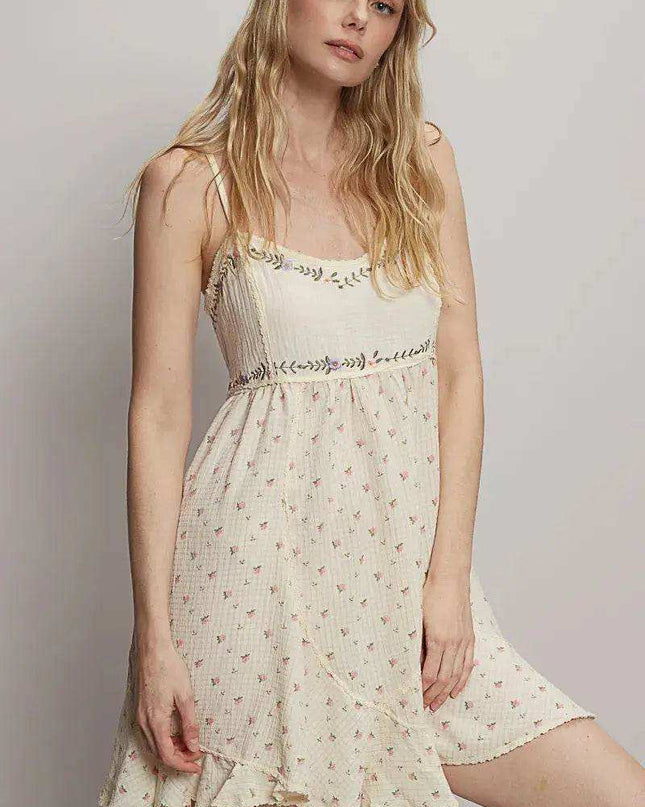 POL Ruffled Hem Floral Print Cami Mini Dress - Sleekdenim.com