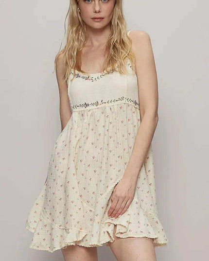 POL Ruffled Hem Floral Print Cami Mini Dress - Sleekdenim.com