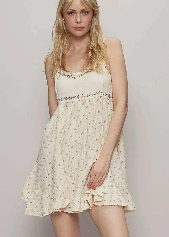 POL Ruffled Hem Floral Print Cami Mini Dress - Sleekdenim.com