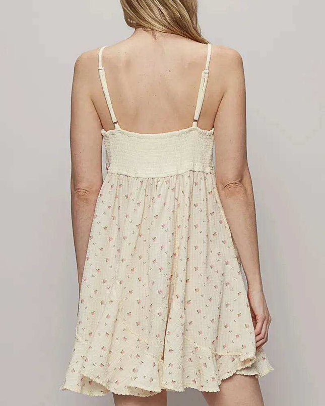 POL Ruffled Hem Floral Print Cami Mini Dress - Sleekdenim.com
