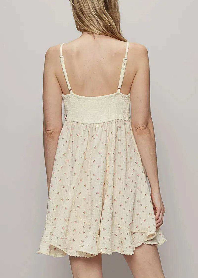 POL Ruffled Hem Floral Print Cami Mini Dress - Sleekdenim.com