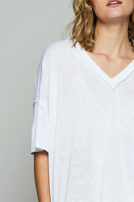 POL V - Neck Half Sleeve T-Shirt - Sleekdenim.com