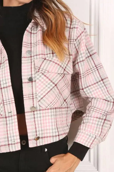 Plaid crop jacket - Sleekdenim.com