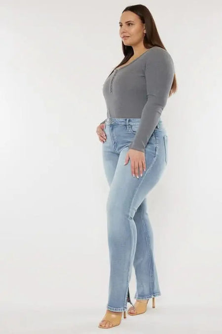 Plus Mid Rise Y2K Medium Wash Bootcut Jeans - Sleekdenim.com