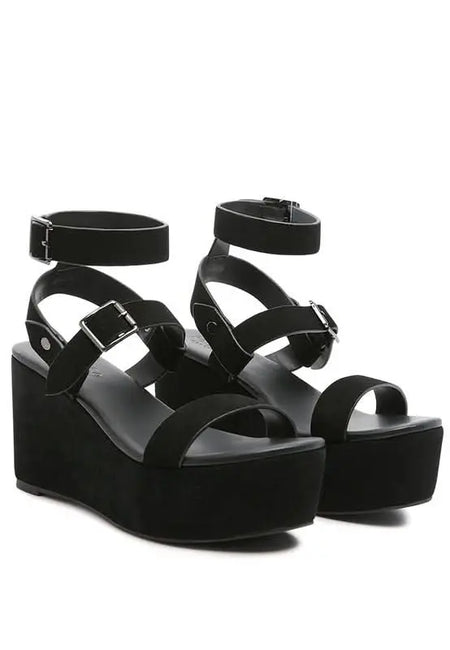 RAG&CO PORTIA LEATHER WEDGE SANDAL - Sleekdenim.com