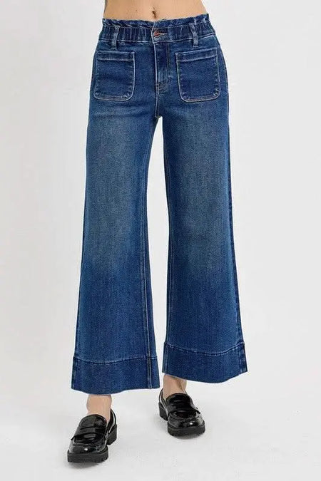 RISEN Elastic Band Wide Leg Jeans - Sleekdenim.com