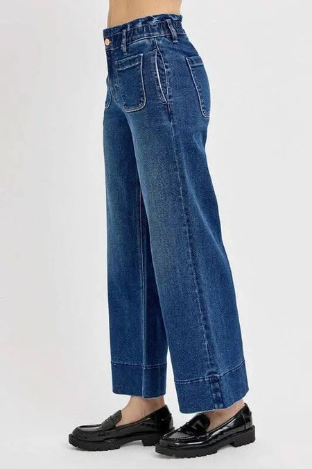 RISEN Elastic Band Wide Leg Jeans - Sleekdenim.com