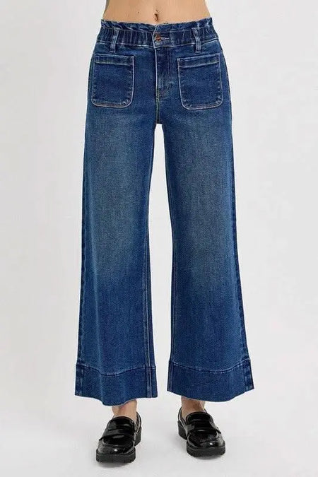 RISEN Elastic Band Wide Leg Jeans - Sleekdenim.com