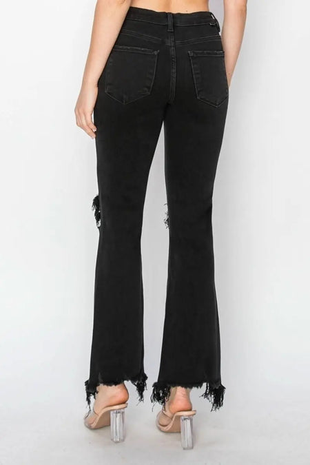 RISEN Full Size Distressed Raw Hem Jeans with Pockets - Sleekdenim.com