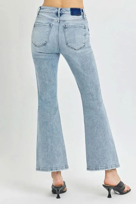 RISEN Full Size High Rise Ankle Flare Jeans - Sleekdenim.com