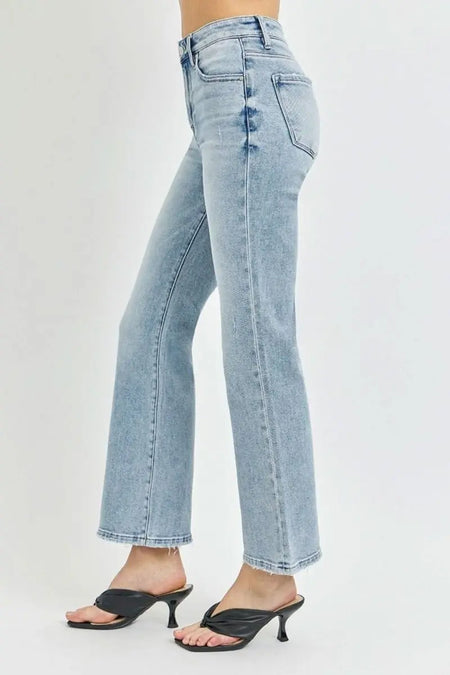 RISEN Full Size High Rise Ankle Flare Jeans - Sleekdenim.com