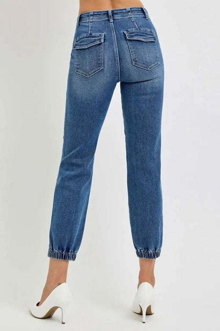 RISEN Full Size High Rise Ankle Jogger Jeans - Sleekdenim.com