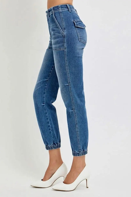 RISEN Full Size High Rise Ankle Jogger Jeans - Sleekdenim.com