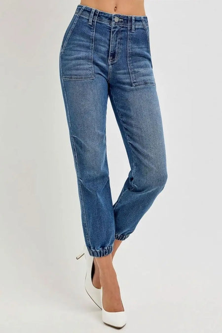 RISEN Full Size High Rise Ankle Jogger Jeans - Sleekdenim.com