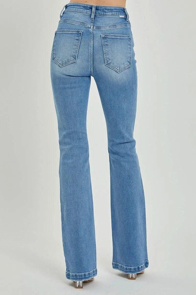 RISEN Full Size High Rise Button Fly Bootcut Jeans - Sleekdenim.com