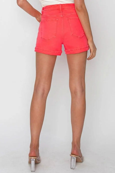 RISEN Full Size High Rise Cuffed Denim Shorts - Sleekdenim.com