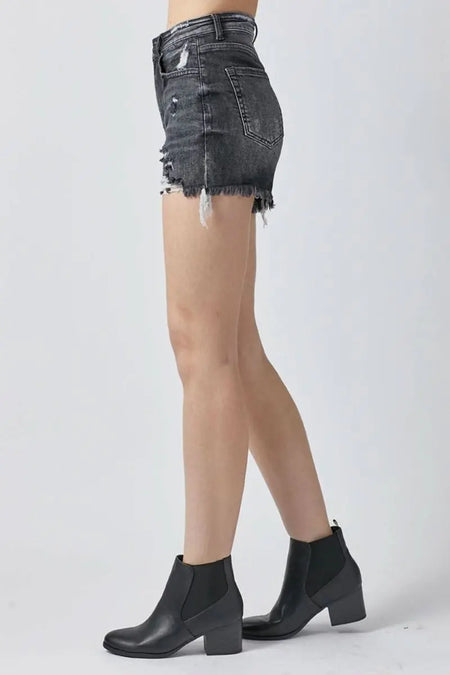 RISEN Full Size High Rise Distressed Denim Shorts - Sleekdenim.com