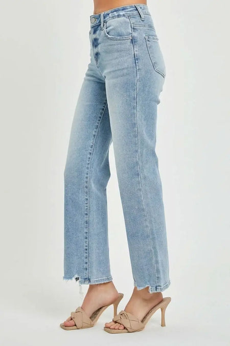 RISEN Full Size High Rise Straight Jeans - Sleekdenim.com