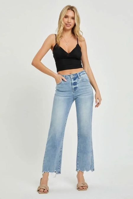 RISEN Full Size High Rise Straight Jeans - Sleekdenim.com