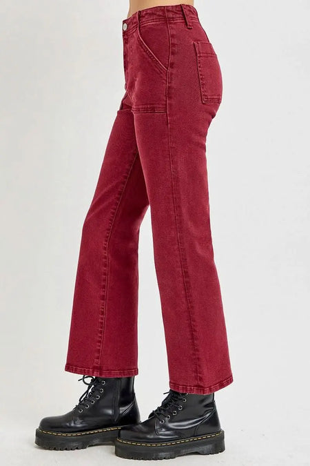 RISEN Full Size High Rise Straight Jeans with Patch Pockets - Sleekdenim.com