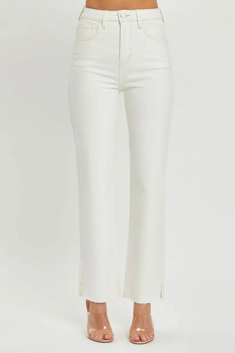 RISEN Full Size High Rise Tummy Control Straight Jeans - Sleekdenim.com