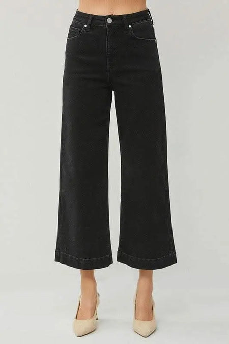 RISEN Full Size High Rise Wide Leg Ankle Jeans Plus Size - Sleekdenim.com