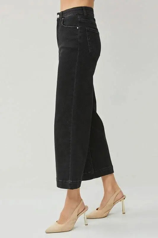 RISEN Full Size High Rise Wide Leg Ankle Jeans Plus Size - Sleekdenim.com