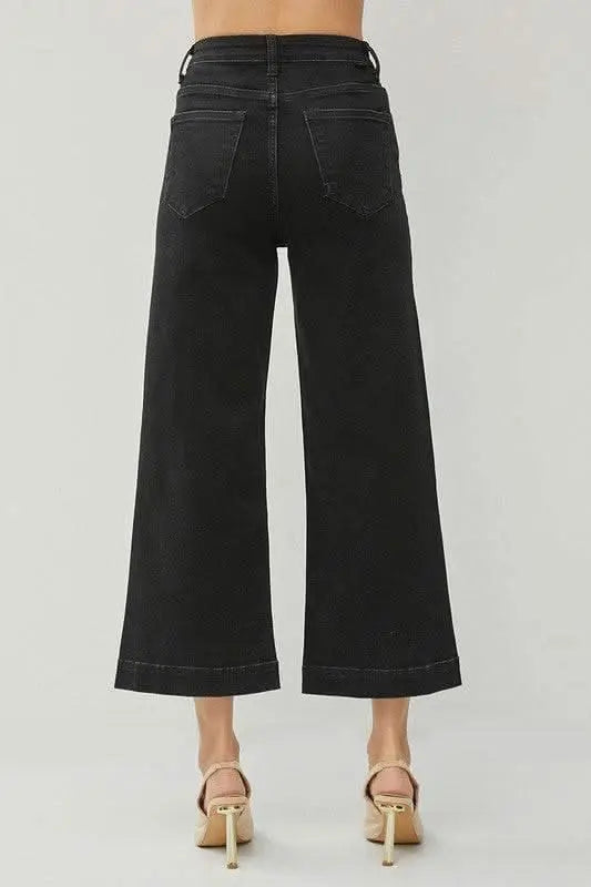 RISEN Full Size High Rise Wide Leg Ankle Jeans Plus Size - Sleekdenim.com